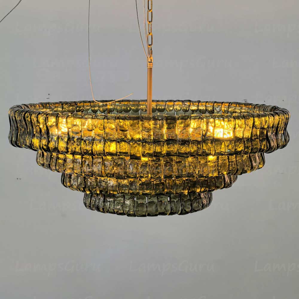 Ghiaccios Round Glass Chandelier 36" 48"