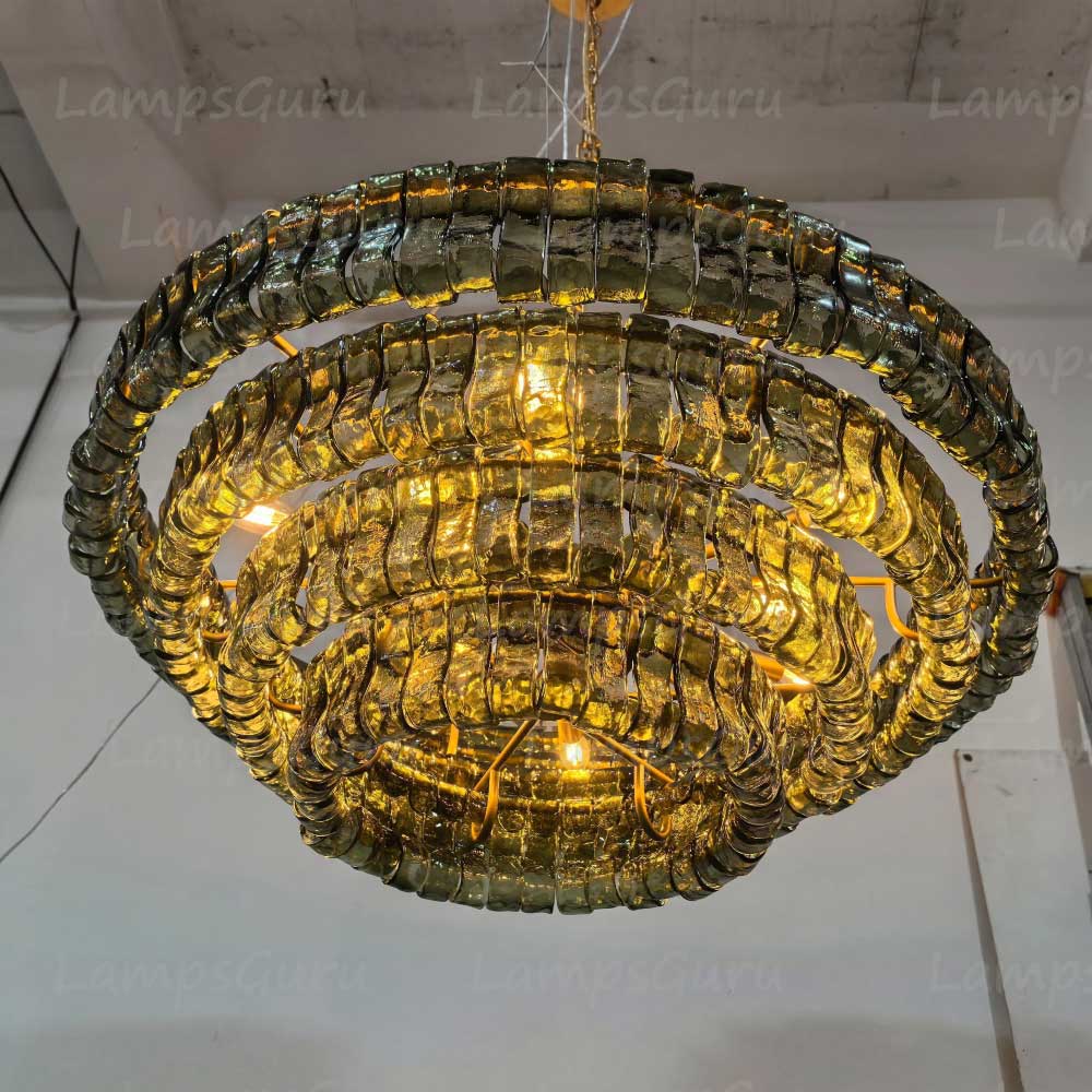Ghiaccios Round Glass Chandelier 36" 48"