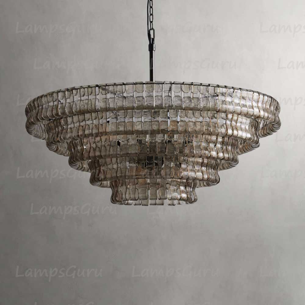 Ghiaccios Round Glass Chandelier 36" 48"