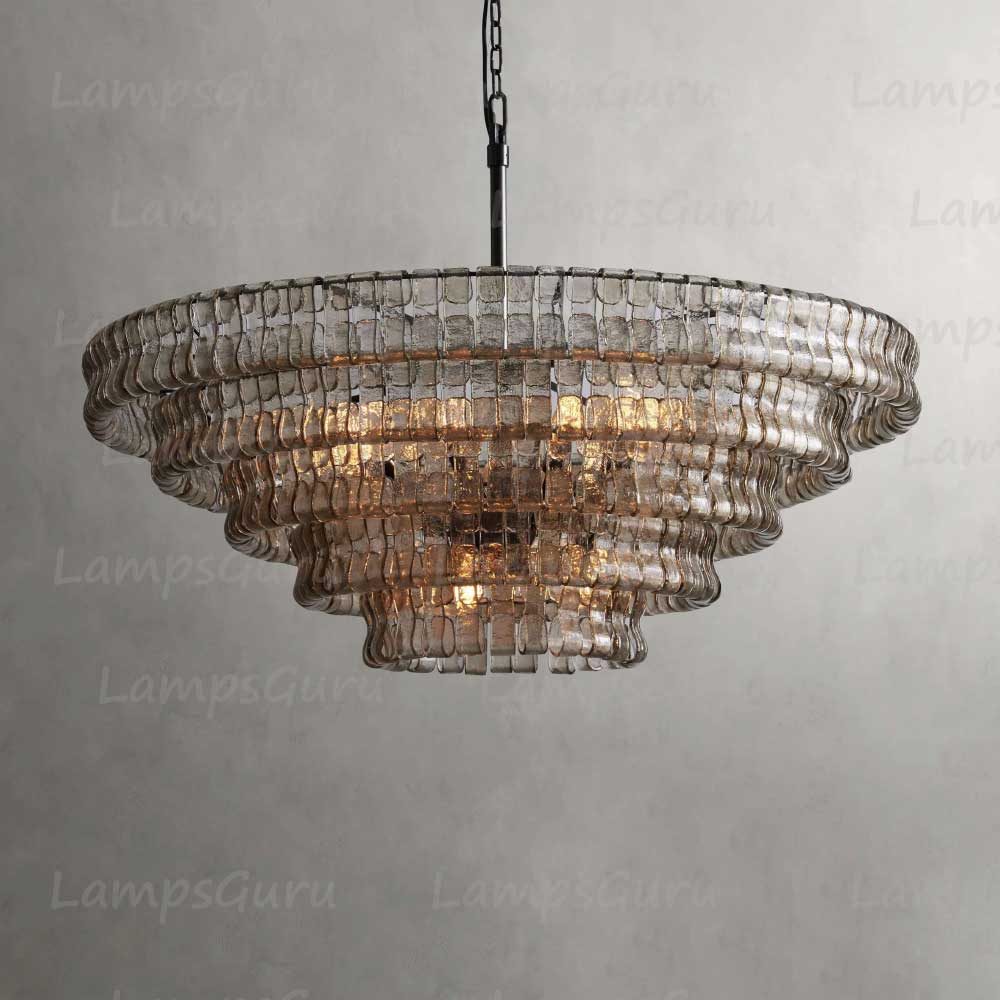 Ghiaccios Round Glass Chandelier 36" 48"