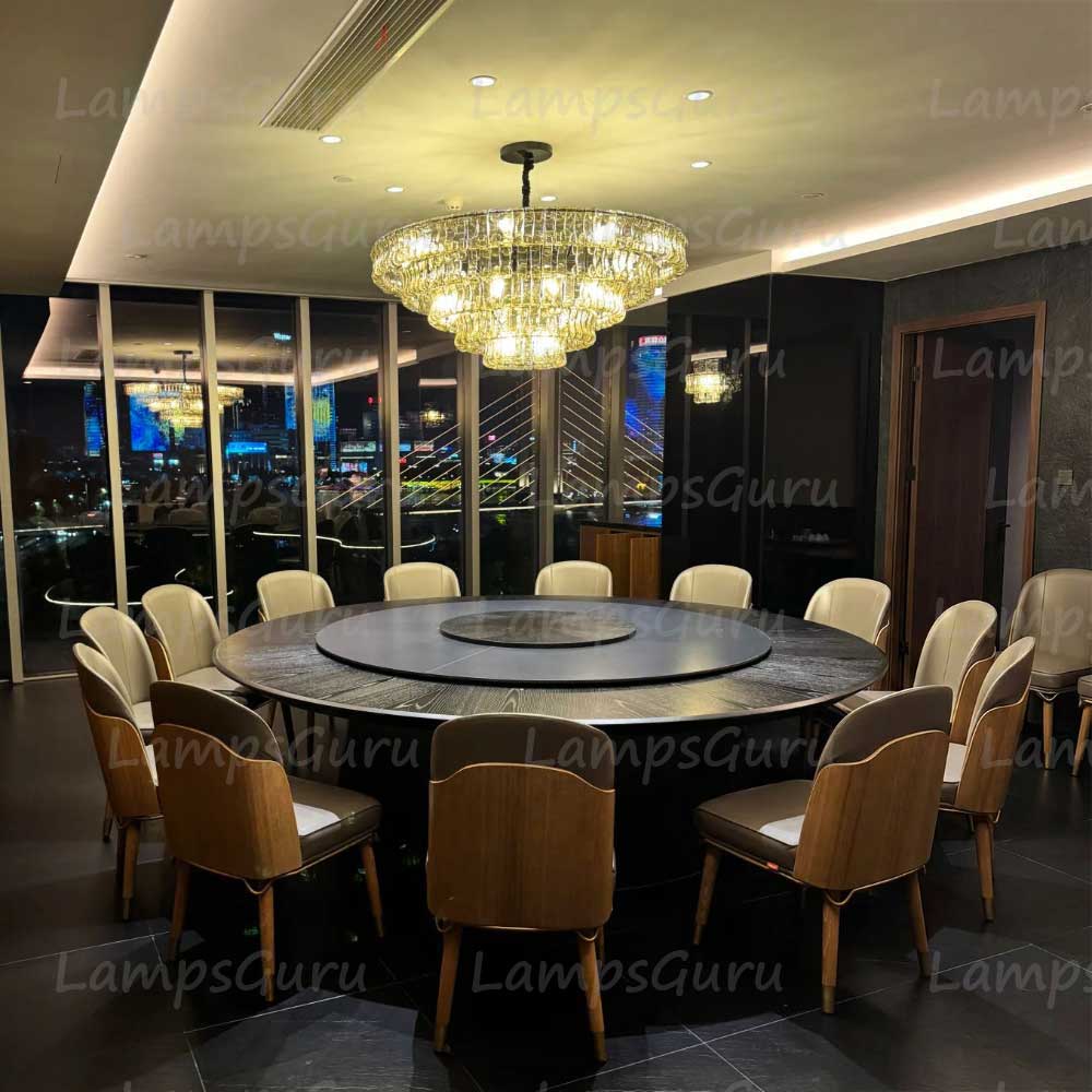 Ghiaccios Round Glass Chandelier 36" 48"