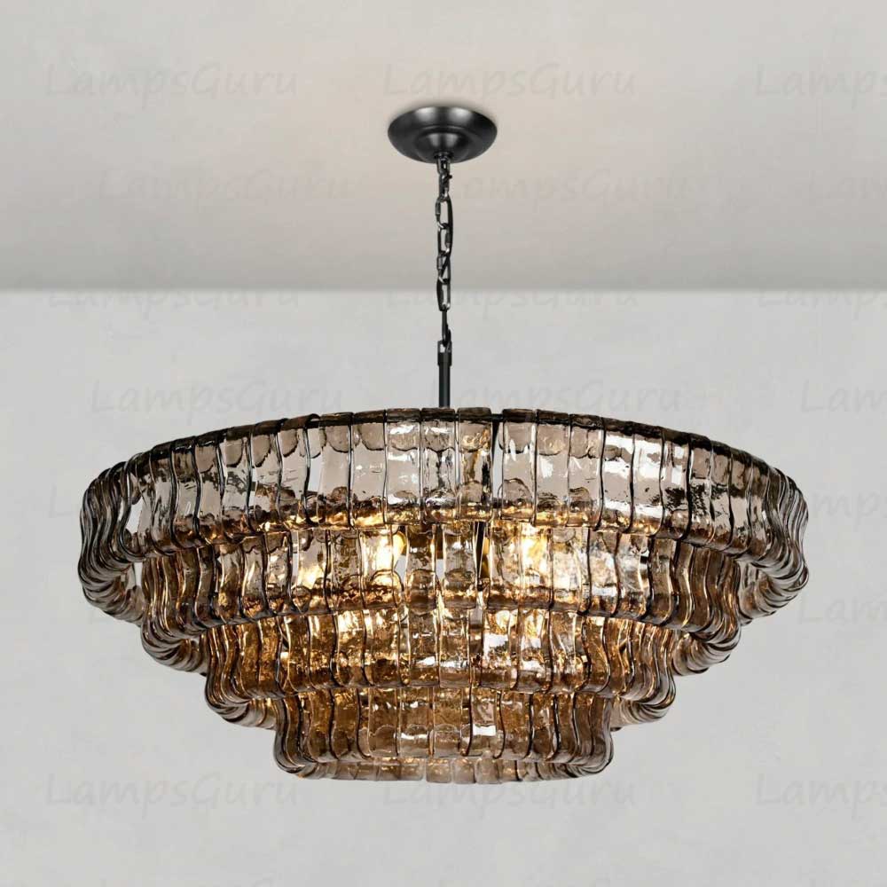 Ghiaccios Round Glass Chandelier 36" 48"