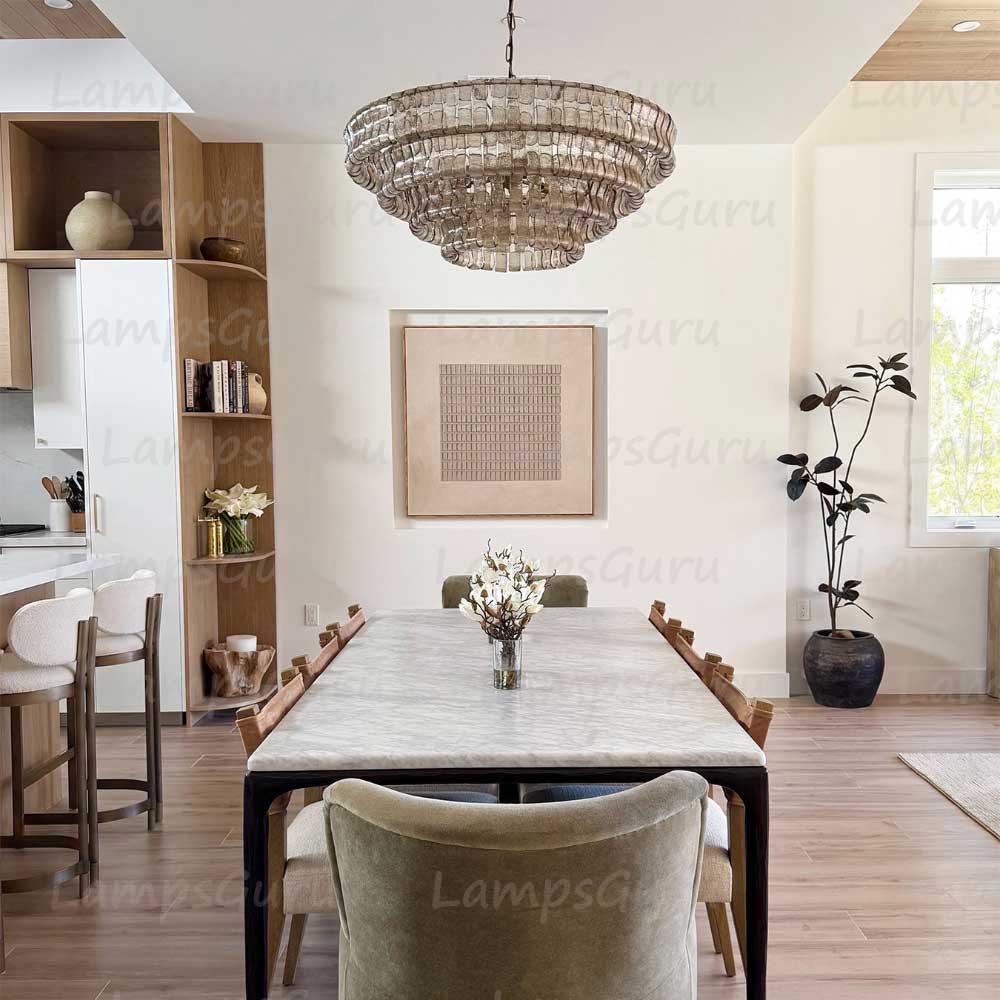 Ghiaccios Round Glass Chandelier 36" 48"