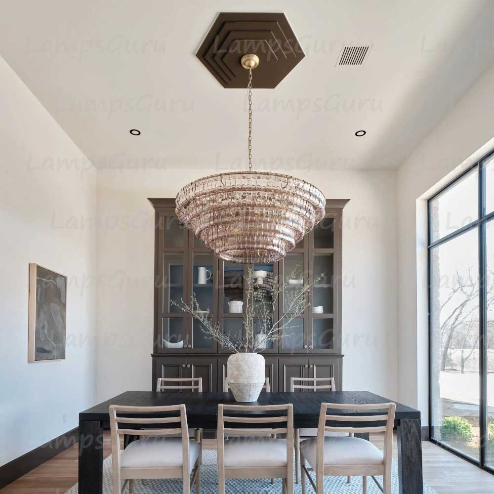 Ghiaccios Round Glass Chandelier 36" 48"
