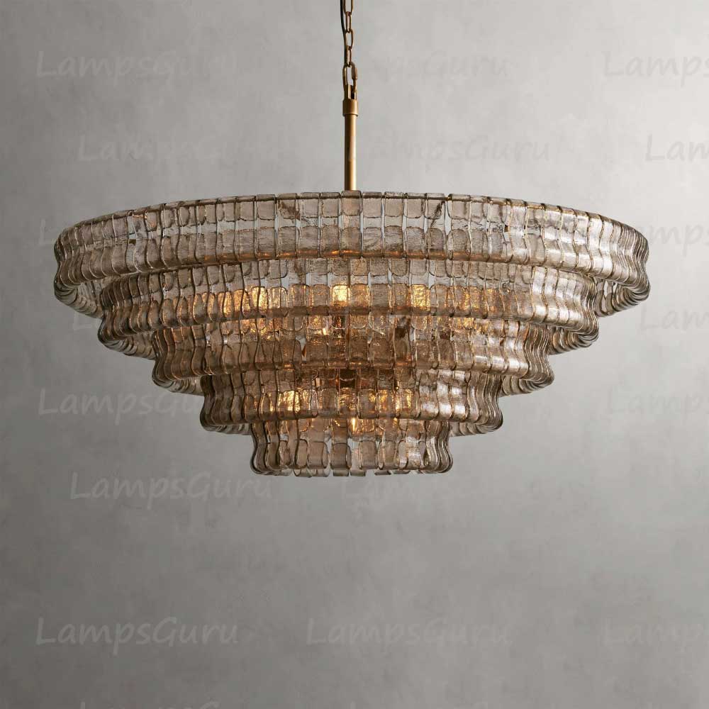 Ghiaccios Round Glass Chandelier 36" 48"