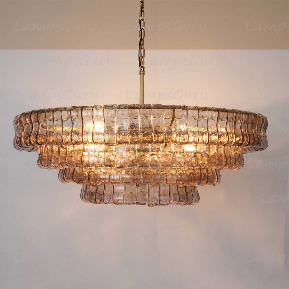 Ghiaccios Round Glass Chandelier 36" 48"