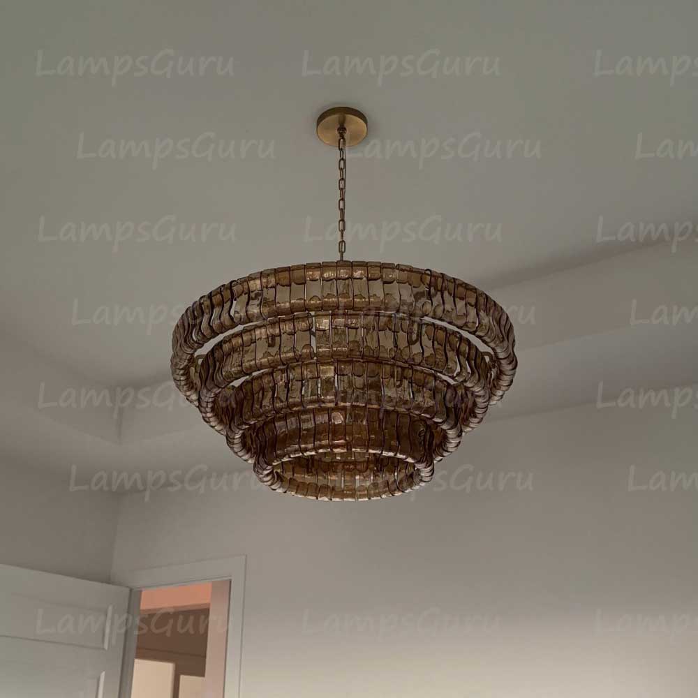 Ghiaccios Round Glass Chandelier 36" 48"