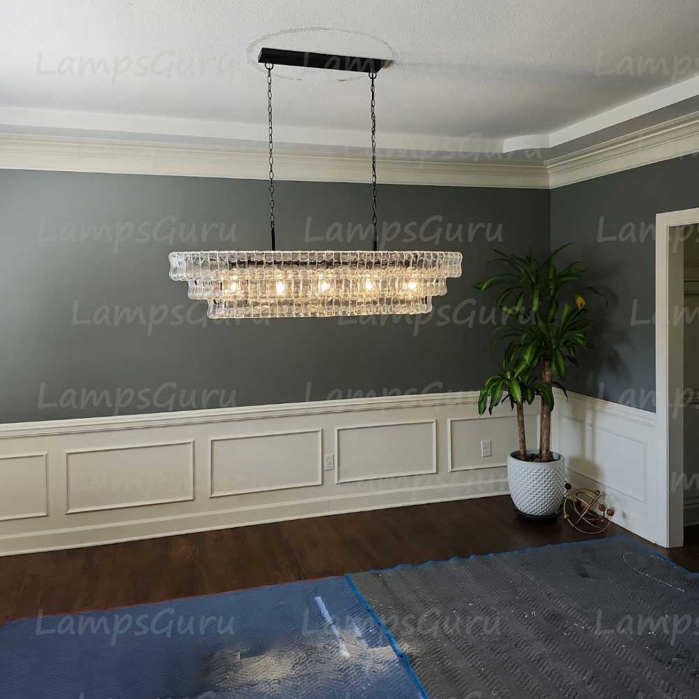 Ghiaccios Glass Oval Chandelier 54" 65"