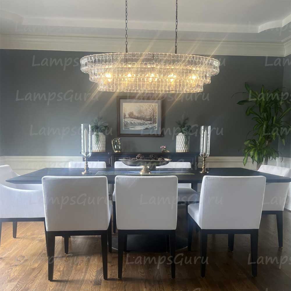 Ghiaccios Glass Oval Chandelier 54" 65"