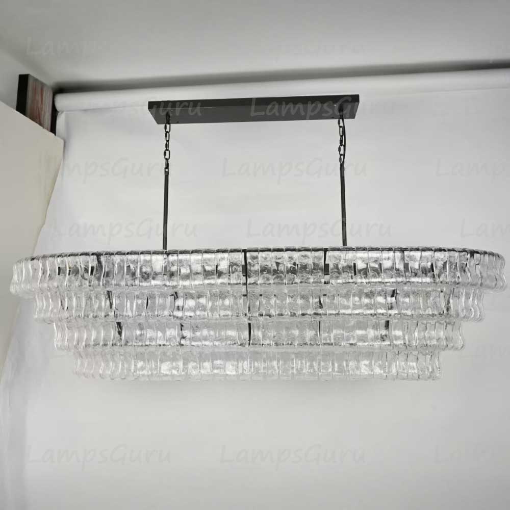 Ghiaccios Glass Oval Chandelier 54" 65"
