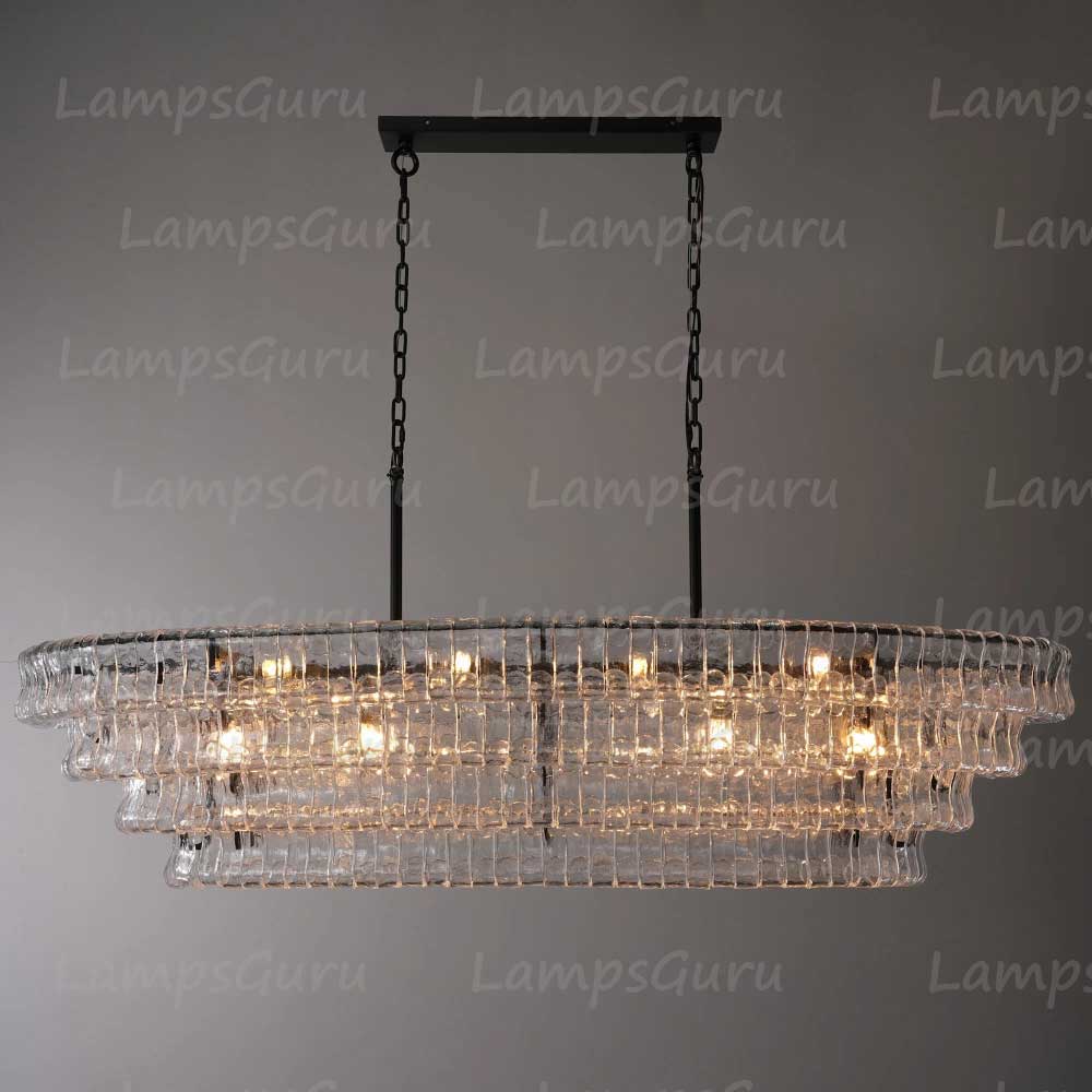 Ghiaccios Glass Oval Chandelier 54" 65"