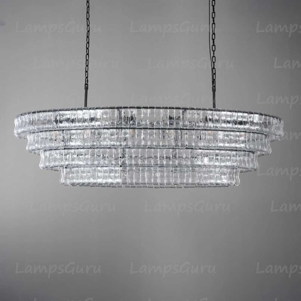 Ghiaccios Glass Oval Chandelier 54" 65"