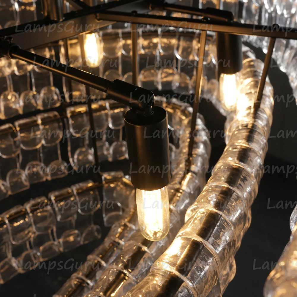 Ghiaccios Glass Oval Chandelier 54" 65"