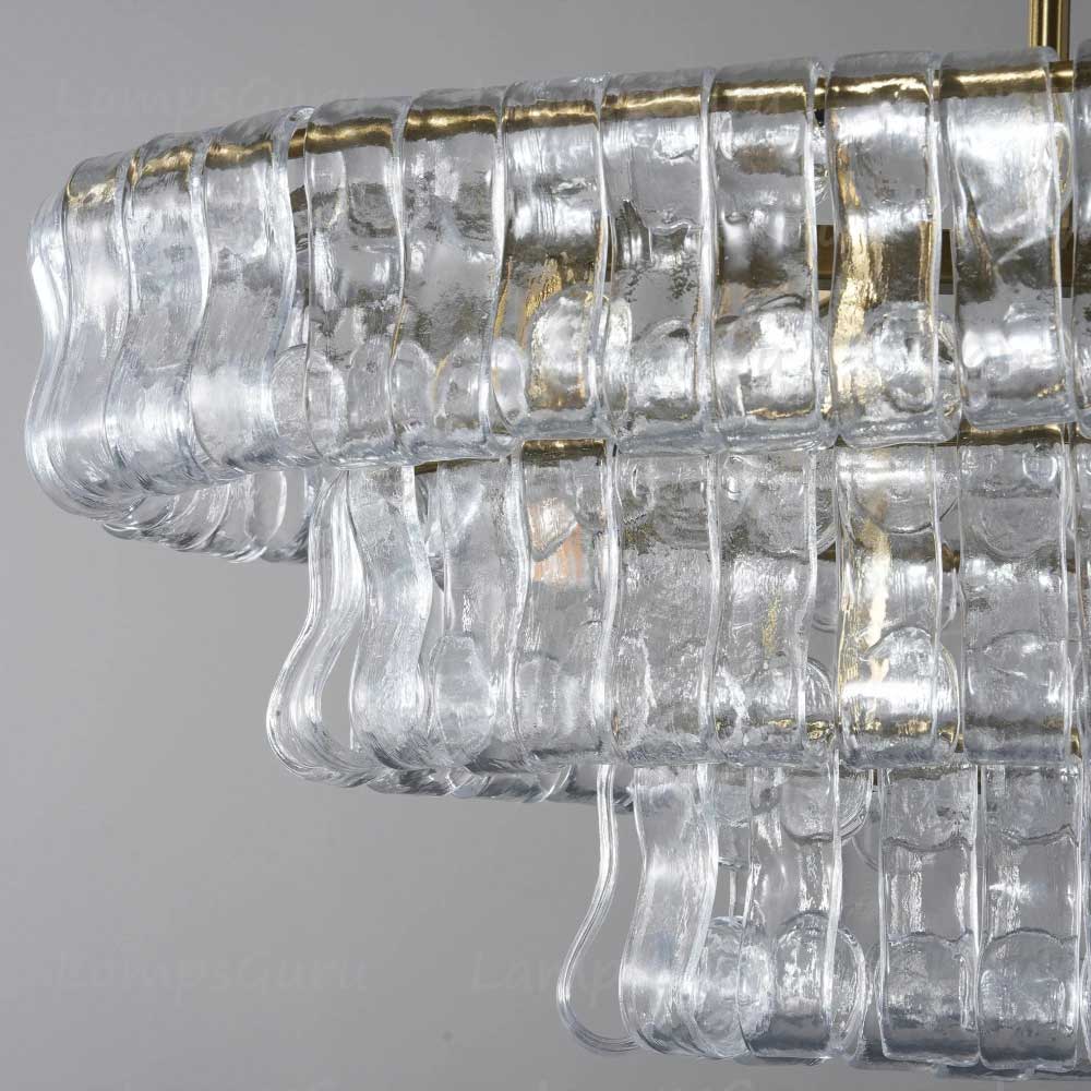 Ghiaccios Glass Oval Chandelier 54" 65"