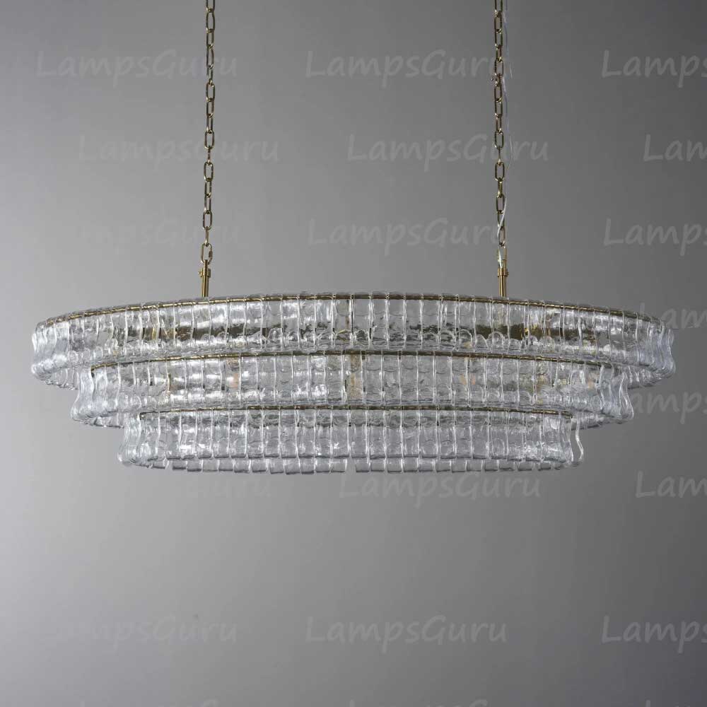 Ghiaccios Glass Oval Chandelier 54" 65"