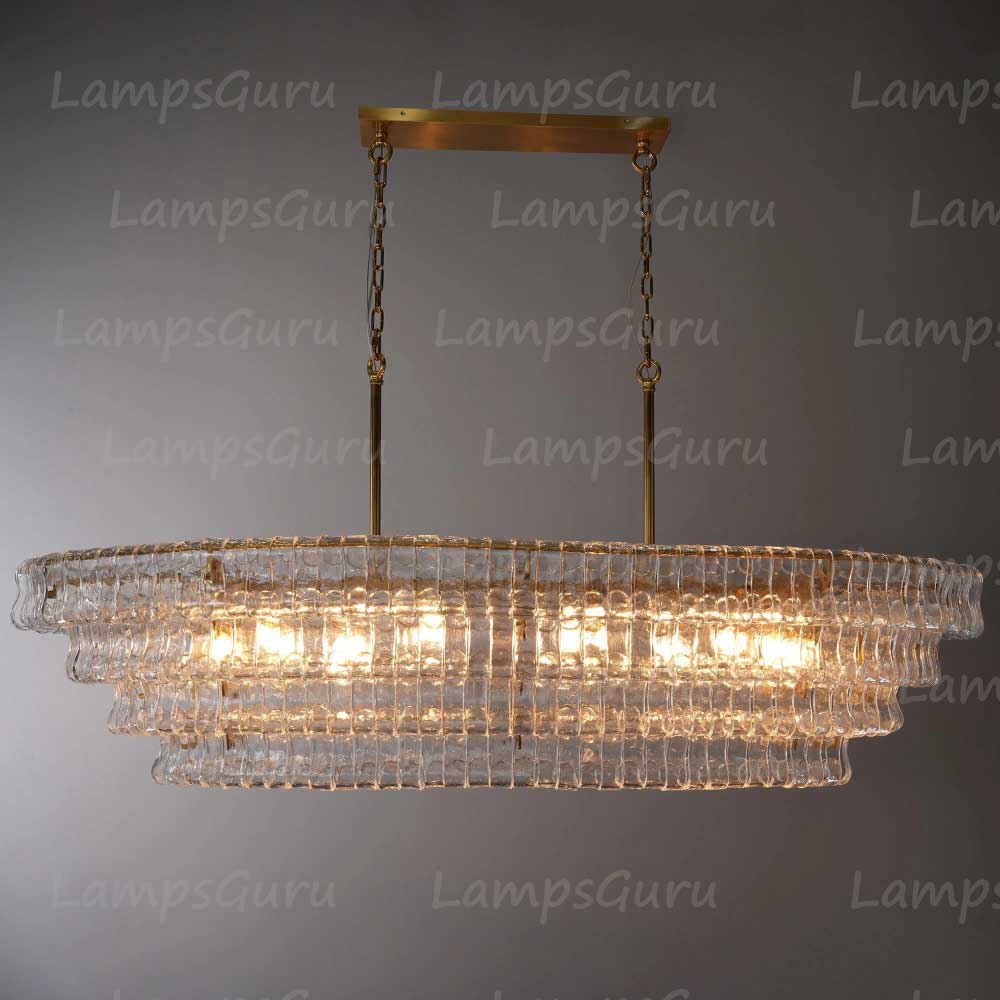 Ghiaccios Glass Oval Chandelier 54" 65"