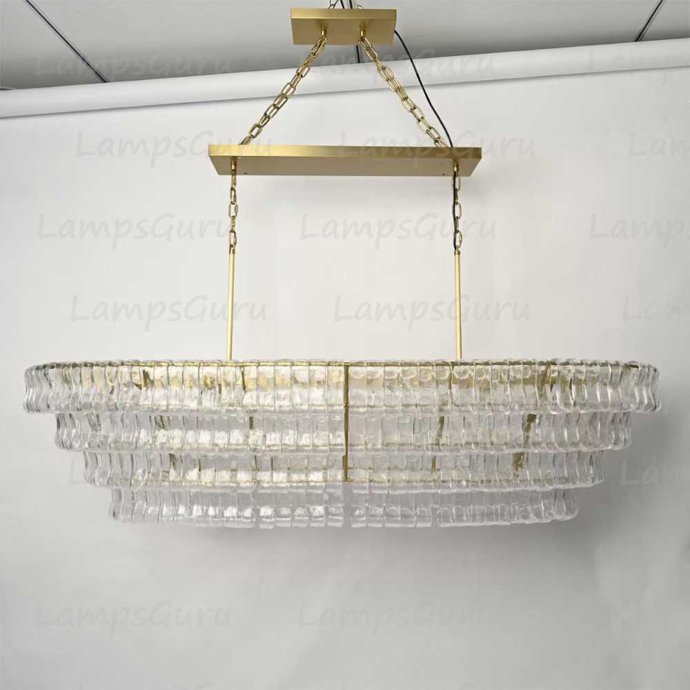 Ghiaccios Glass Oval Chandelier 54" 65"