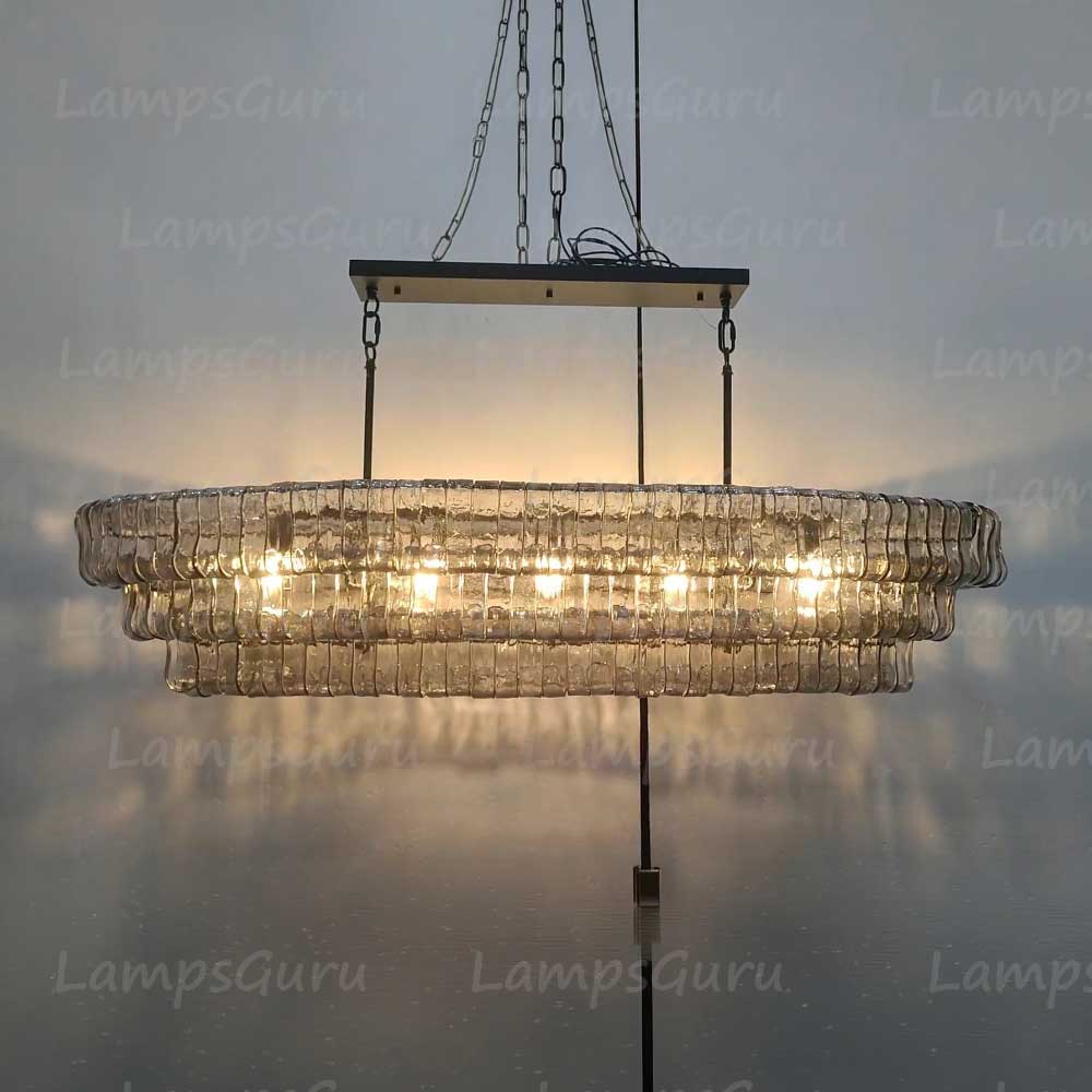 Ghiaccios Glass Oval Chandelier 54" 65"