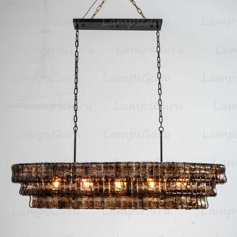 Ghiaccios Glass Oval Chandelier 54" 65"