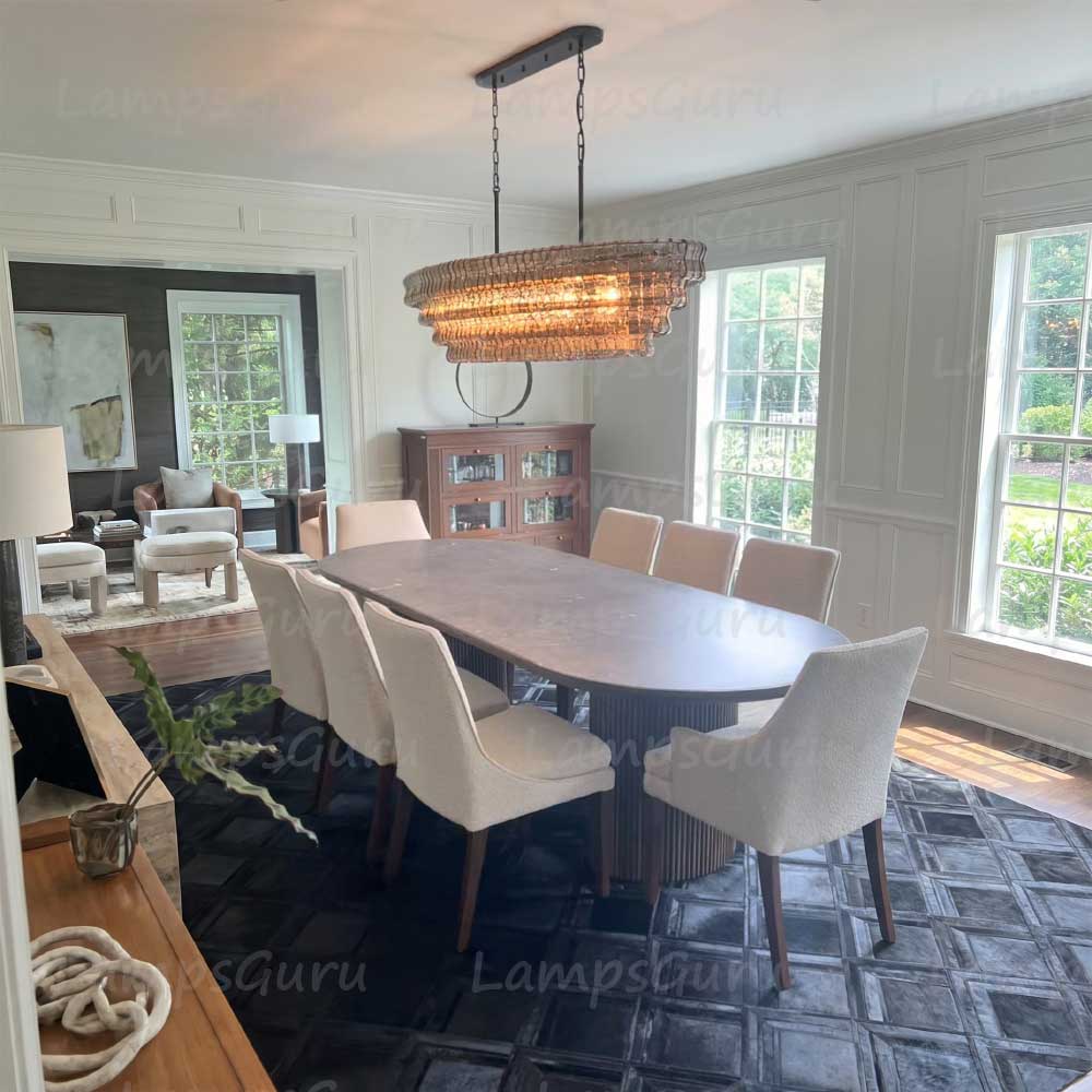 Ghiaccios Glass Oval Chandelier 54" 65"
