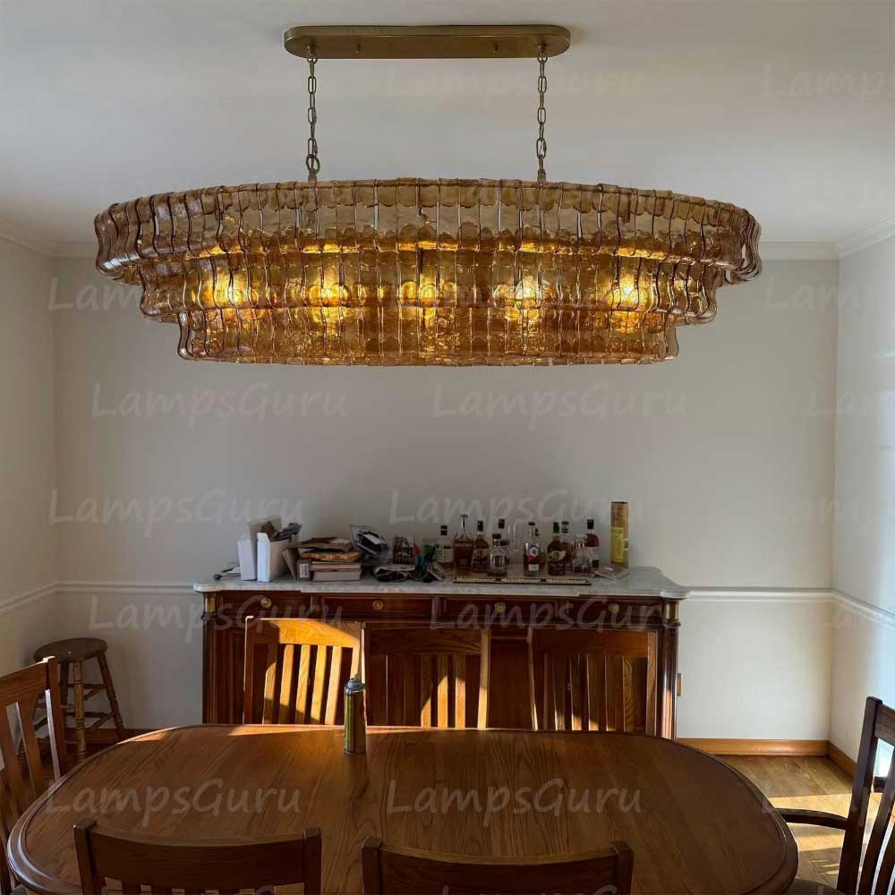 Ghiaccios Glass Oval Chandelier 54" 65"