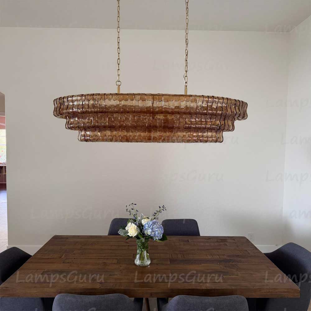 Ghiaccios Glass Oval Chandelier 54" 65"
