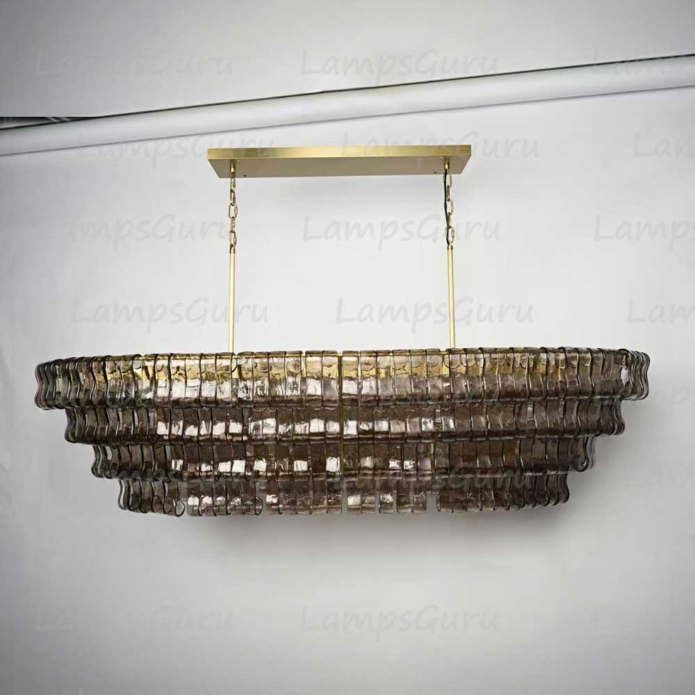 Ghiaccios Glass Oval Chandelier 54" 65"