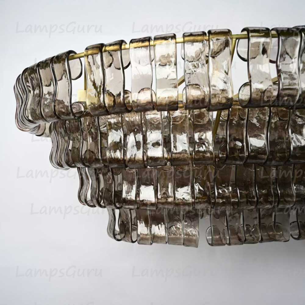 Ghiaccios Glass Oval Chandelier 54" 65"