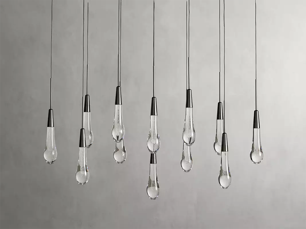 Solitaire Raindrop Linear Chandelier