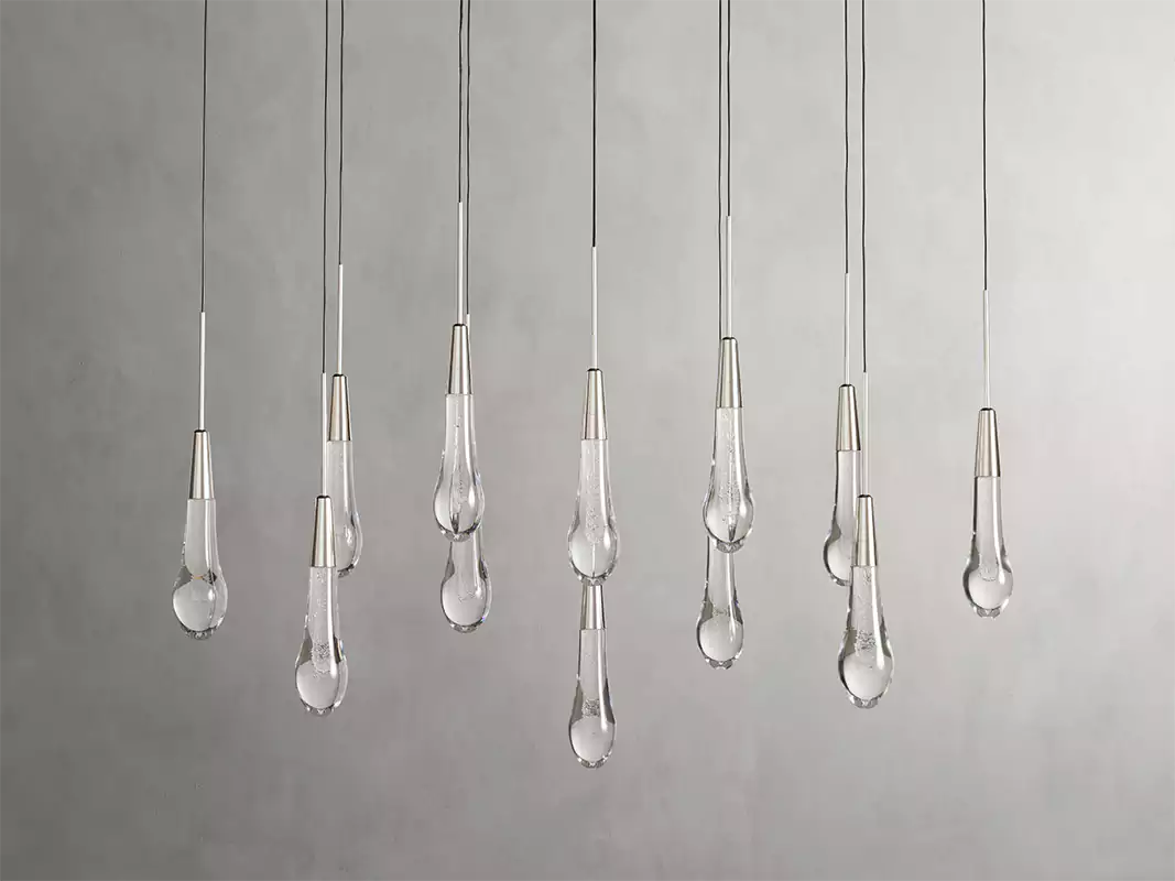 Solitaire Raindrop Linear Chandelier