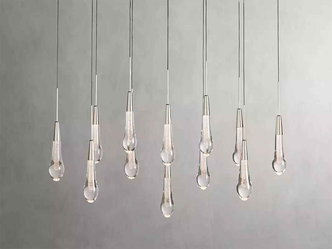 Solitaire Raindrop Linear Chandelier