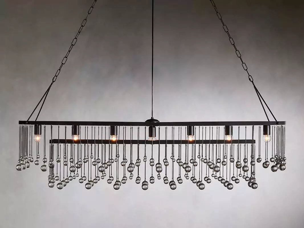 Aubreya Crystal Ball Rectangular Chandelier 47" 60"