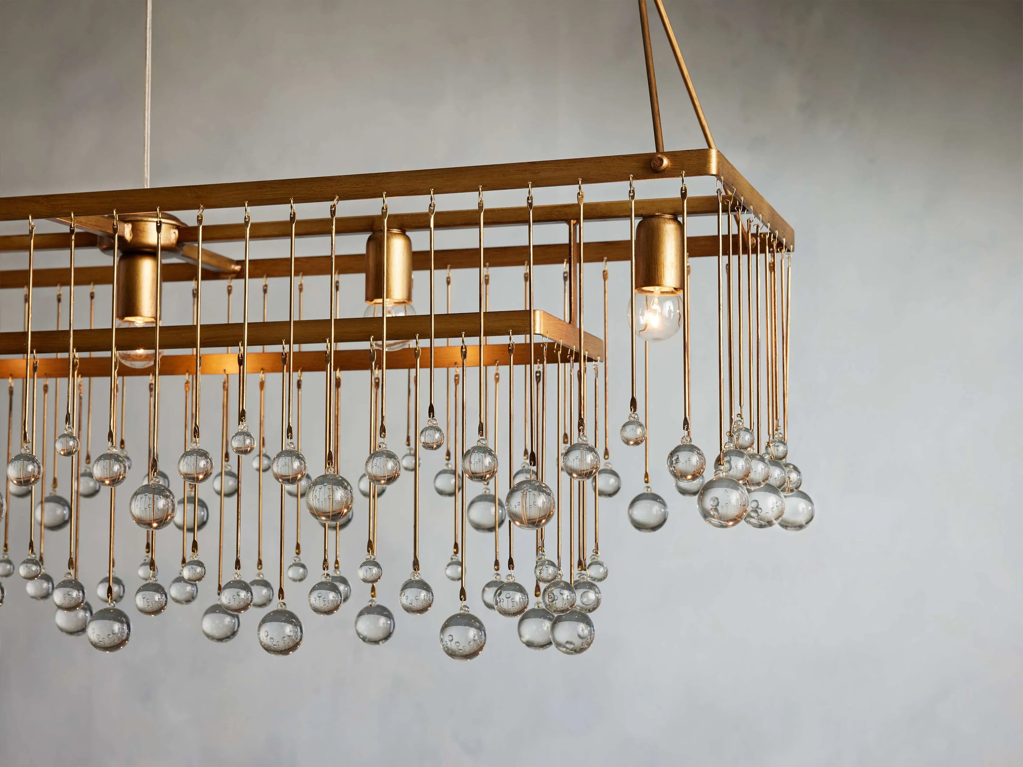 Aubreya Crystal Ball Rectangular Chandelier 47" 60"