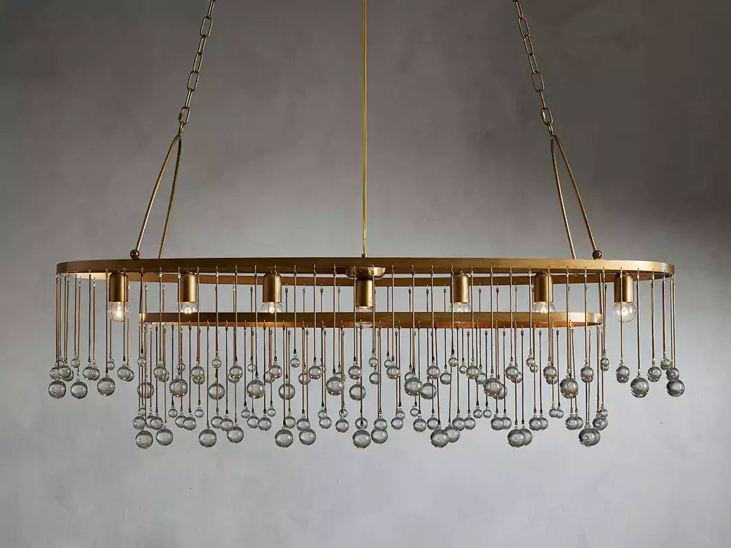 Aubreya Crystal Ball Oval Chandelier