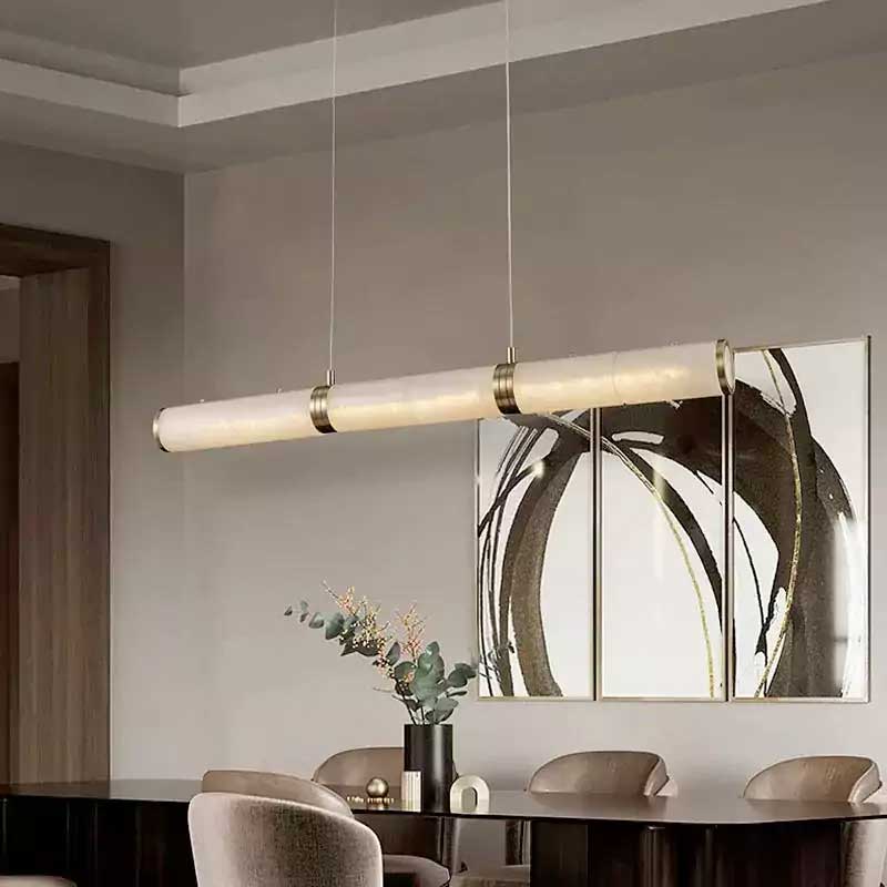 Alabaster Cylindrical Chandelier