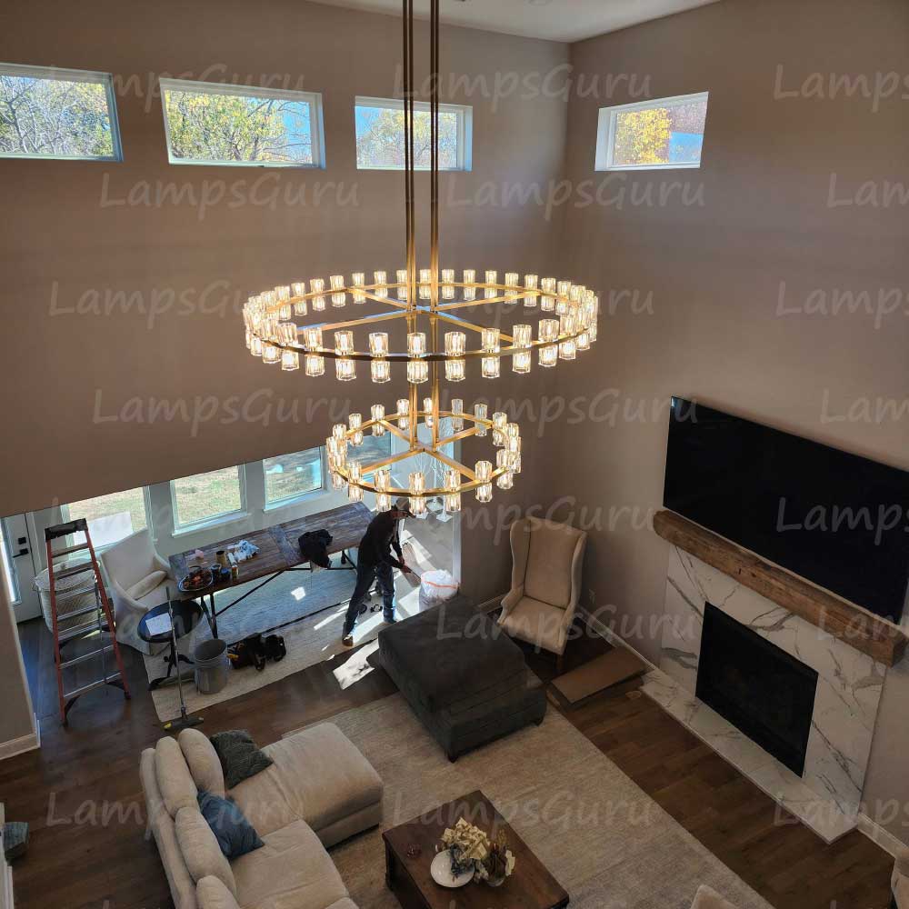 Arcachona LED Round Two Tier Chandelier 60"