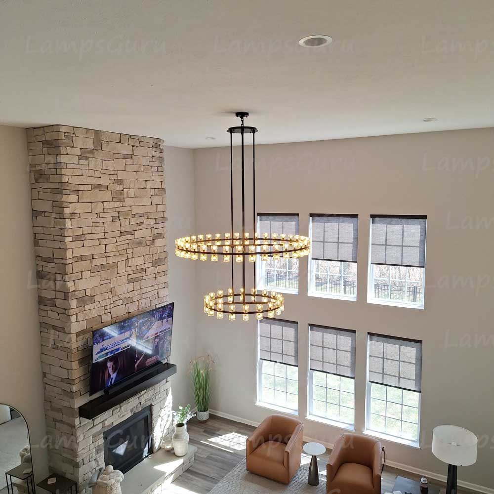 Arcachona LED Round Two Tier Chandelier 60"