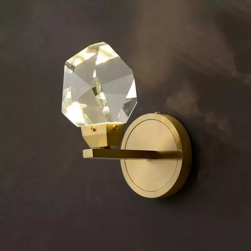 Avondale Faceted Crystal Prisms Short Wall Sconce