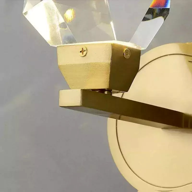 Avondale Faceted Crystal Prisms Short Wall Sconce