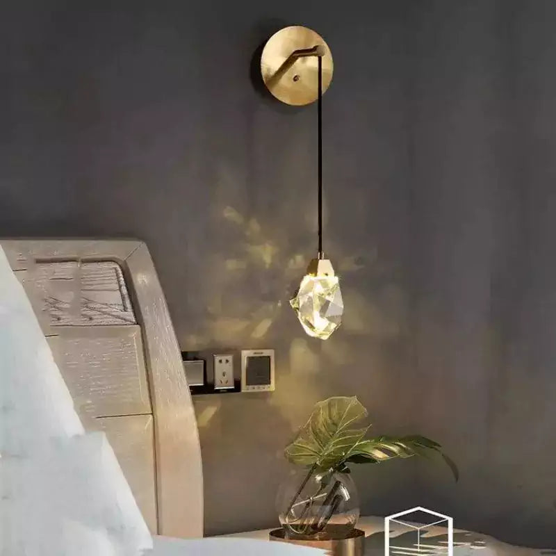 Avondale Faceted Crystal Prisms Wall Sconce - Cord