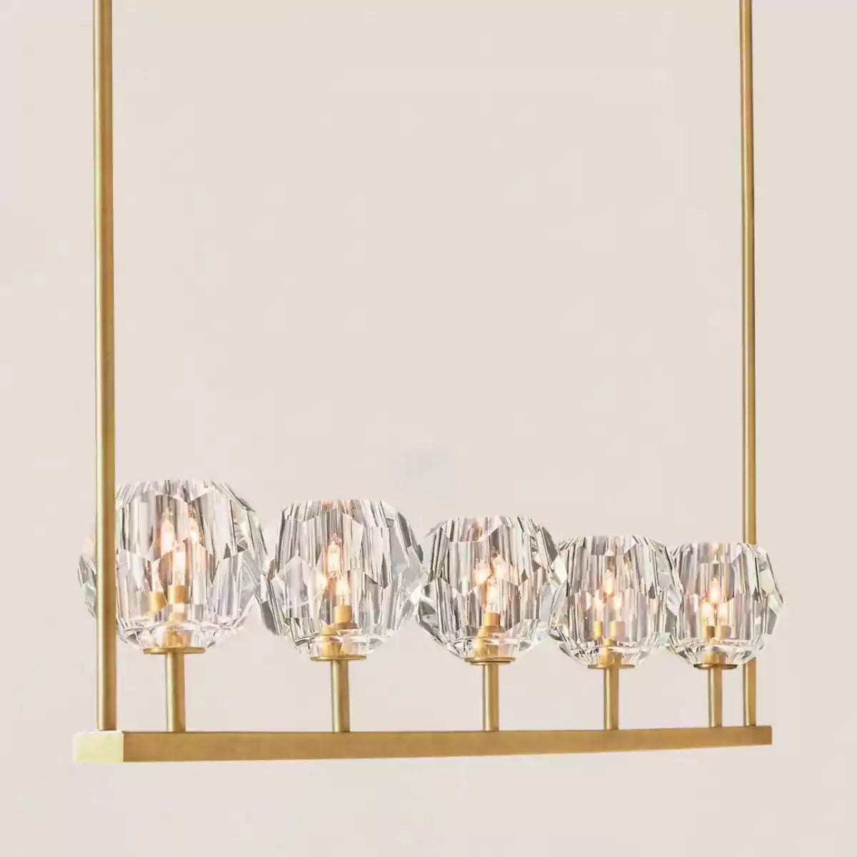 Boule Crystal Clear Glass Linear Chandelier 48"