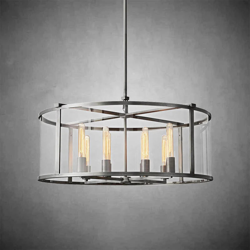 Beckmana Glass Lantern Modern Round Chandelier 44"