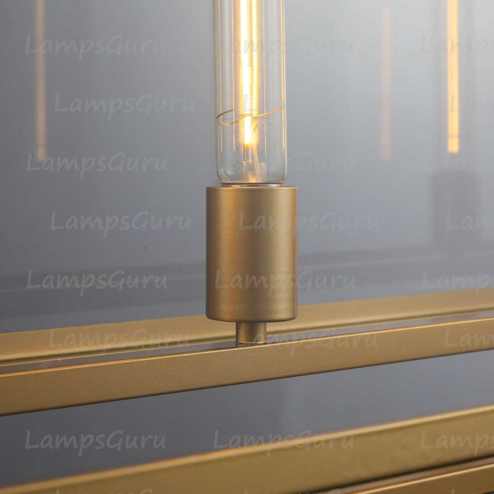 LG Beck Glass Lantern Rectangular Chandelier 54"