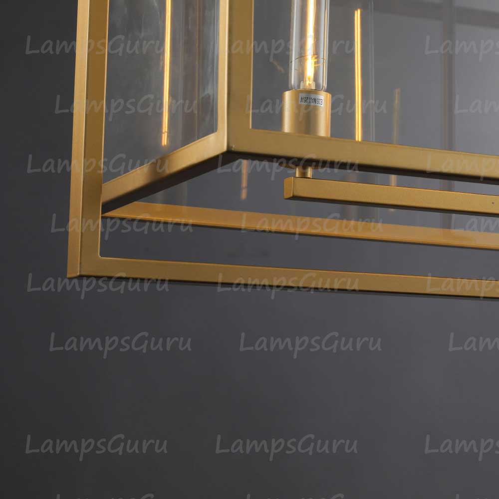 LG Beck Glass Lantern Rectangular Chandelier 54"