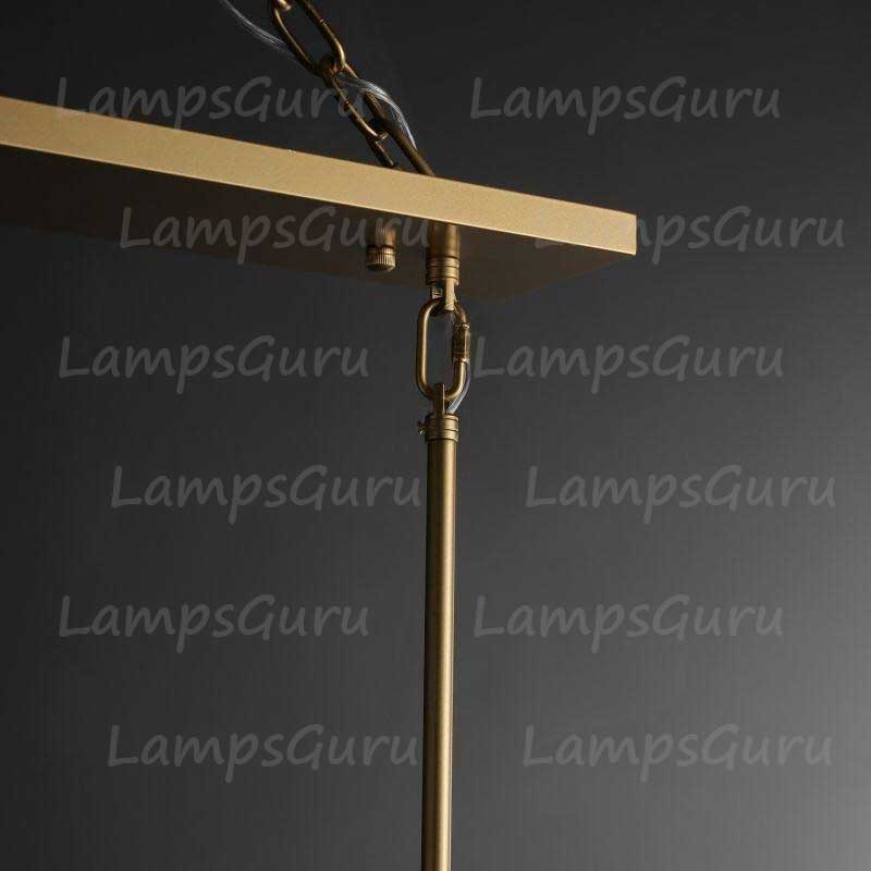 LG Beck Glass Lantern Rectangular Chandelier 54"