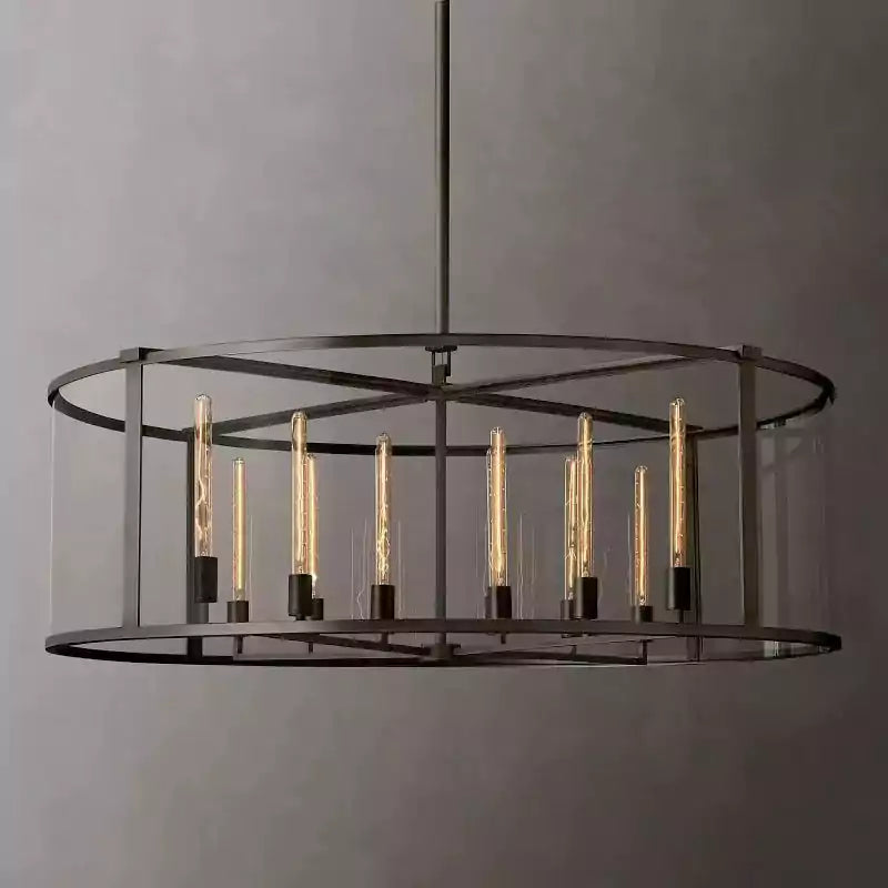 Beckmana Glass Lantern Modern Round Chandelier 55"
