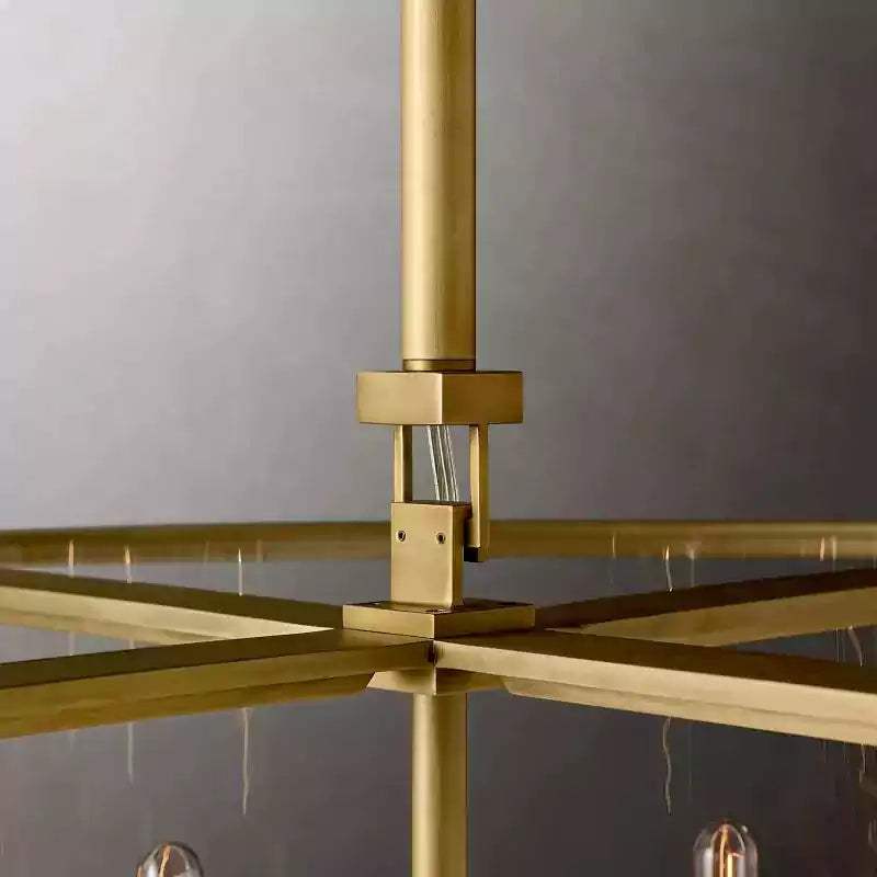 Beckmana Glass Lantern Modern Round Chandelier 55"