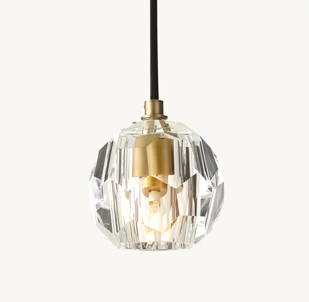 Boule Crystal Clear Glass Cord Pendant