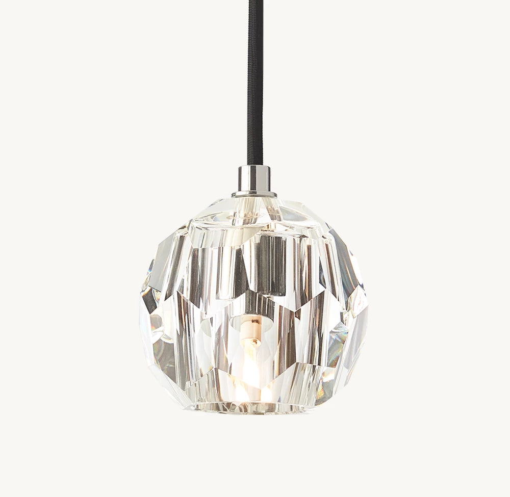 Boule Crystal Clear Glass Cord Pendant