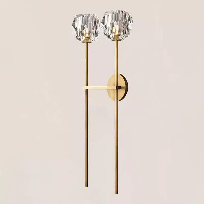 Boule Crystal Clear Glass Double Grand Wall Sconce